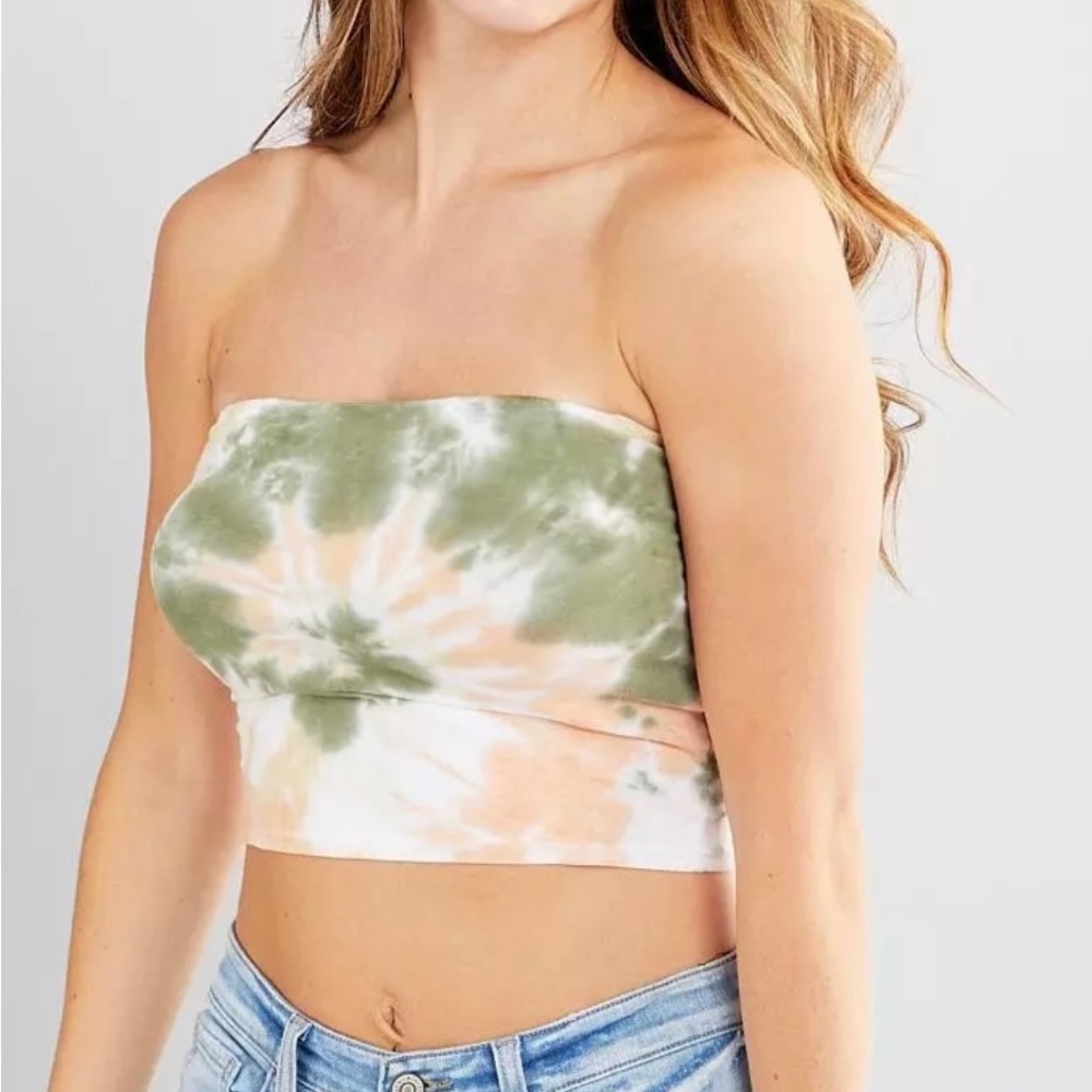 Ivory Love Tie Dye Cropped Tube Top from Buckle size XS